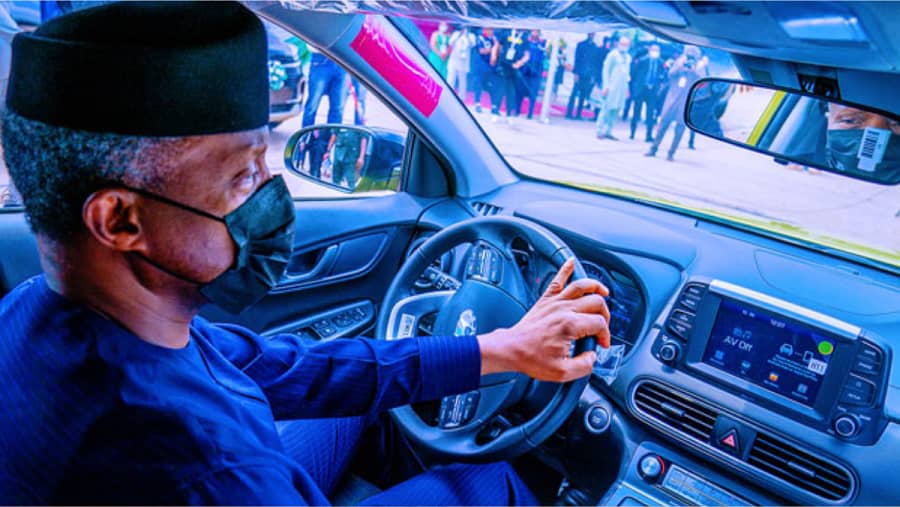Locally Assembled Hyundai Kona “Fantastic”, Says Osinbajo after Test-Drive